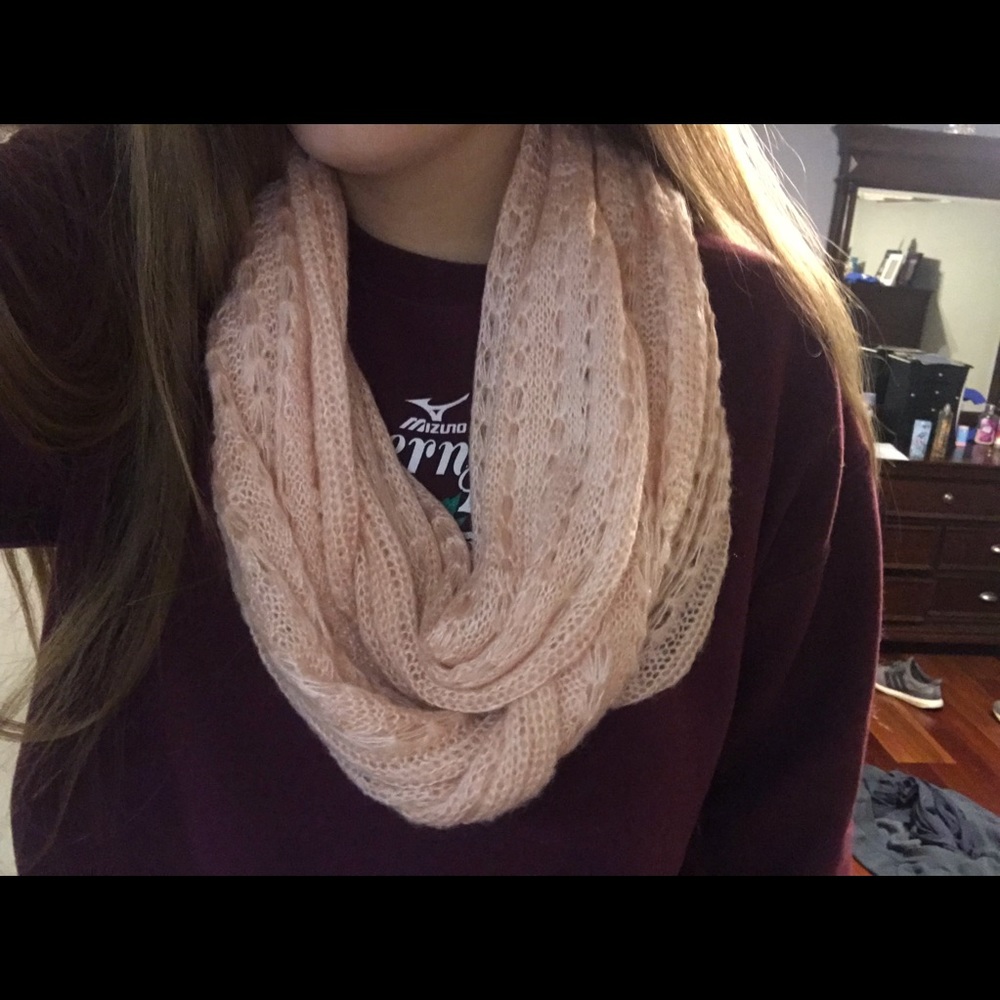 light pink long infinity scarf